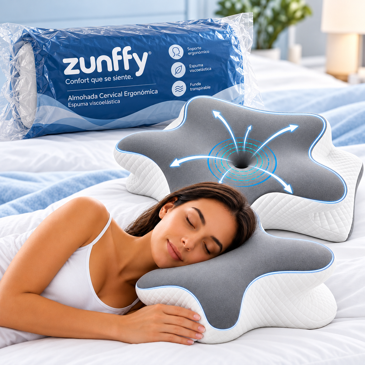Almohada Cervical Ergonómica Zunffy